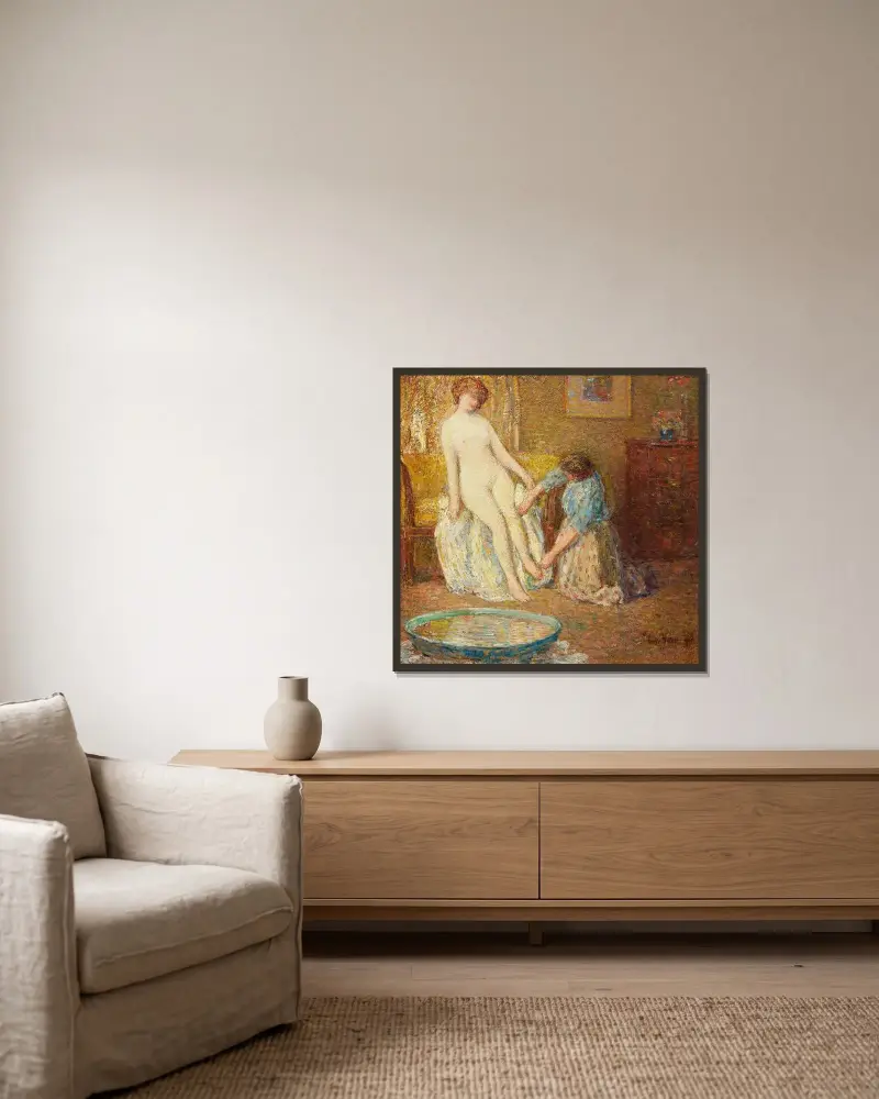 Phyrne von Childe Hassam gerahmt an einer Wand
