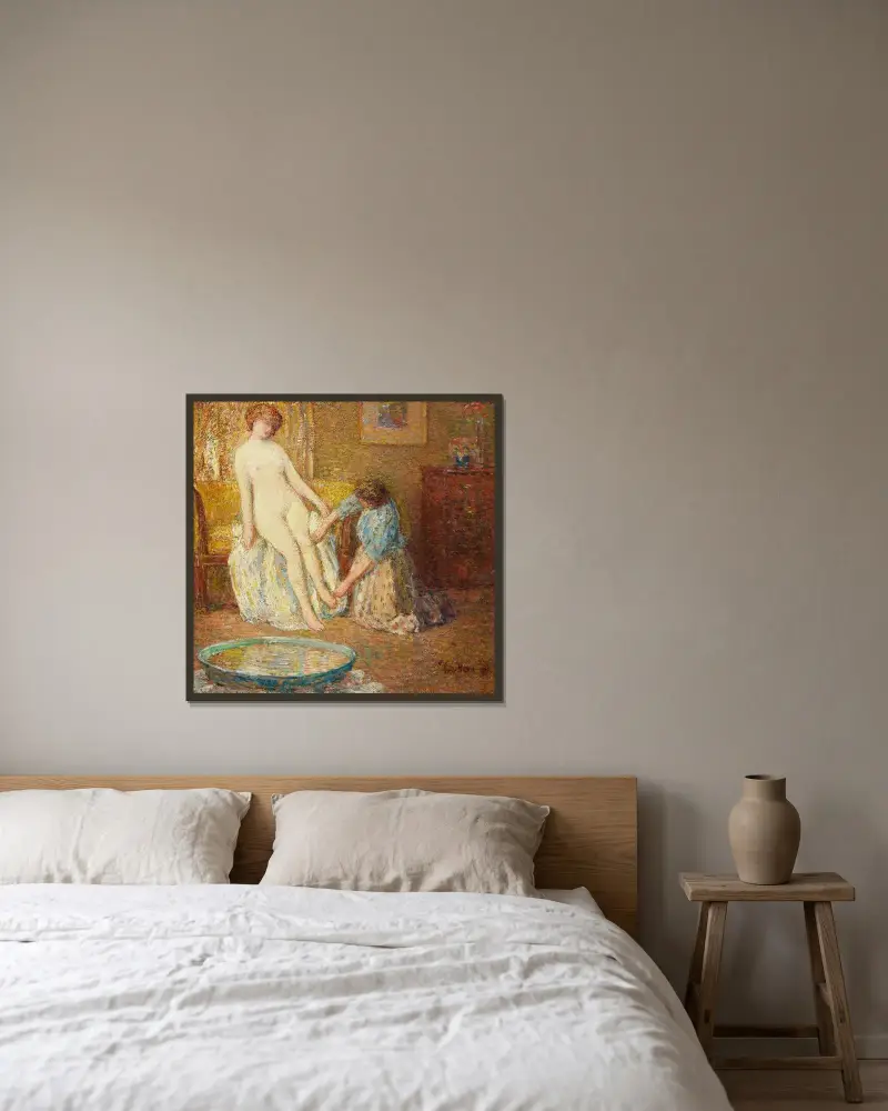 Phyrne von Childe Hassam gerahmt an einer Wand