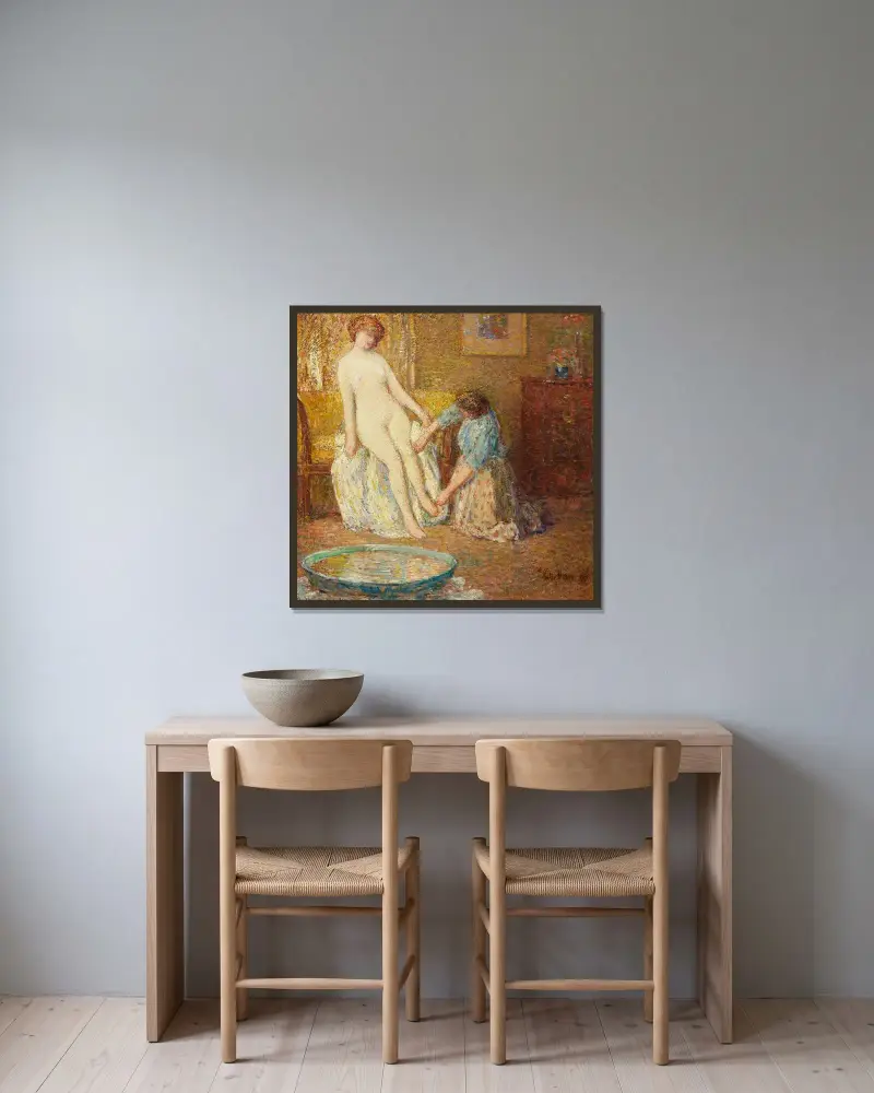 Phyrne von Childe Hassam gerahmt an einer Wand