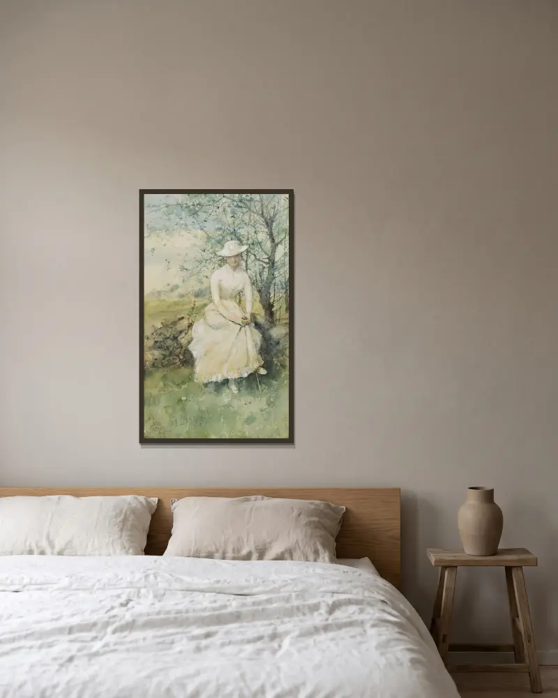 Frühling von Childe Hassam gerahmt an einer Wand