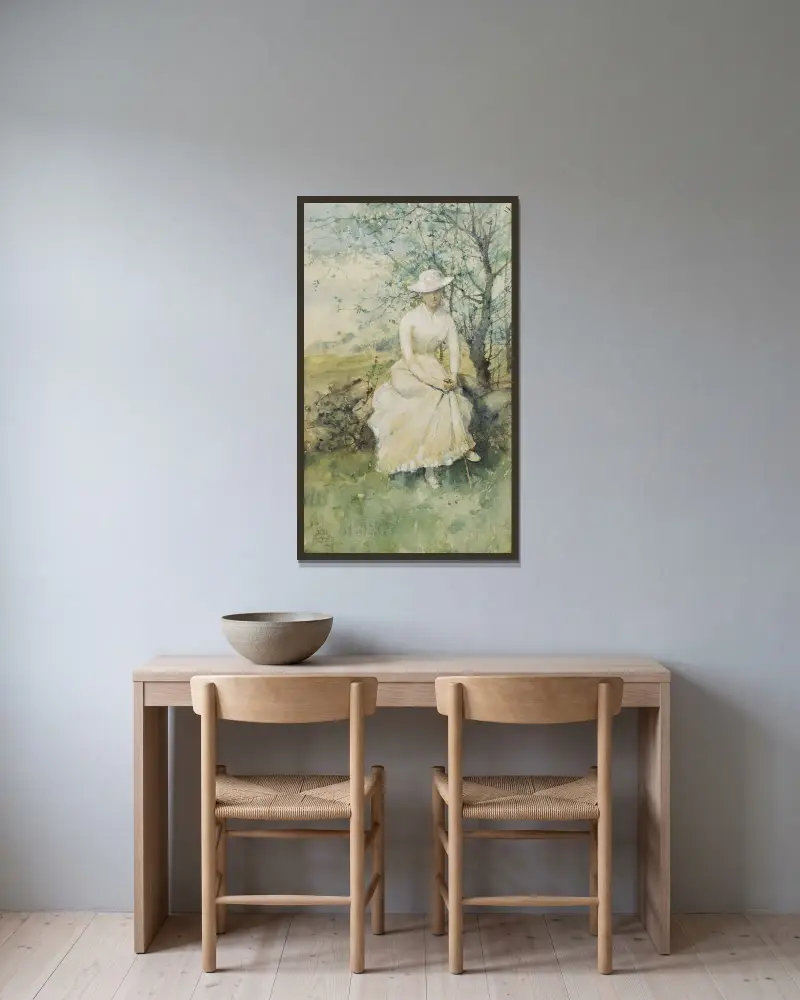 Frühling von Childe Hassam gerahmt an einer Wand