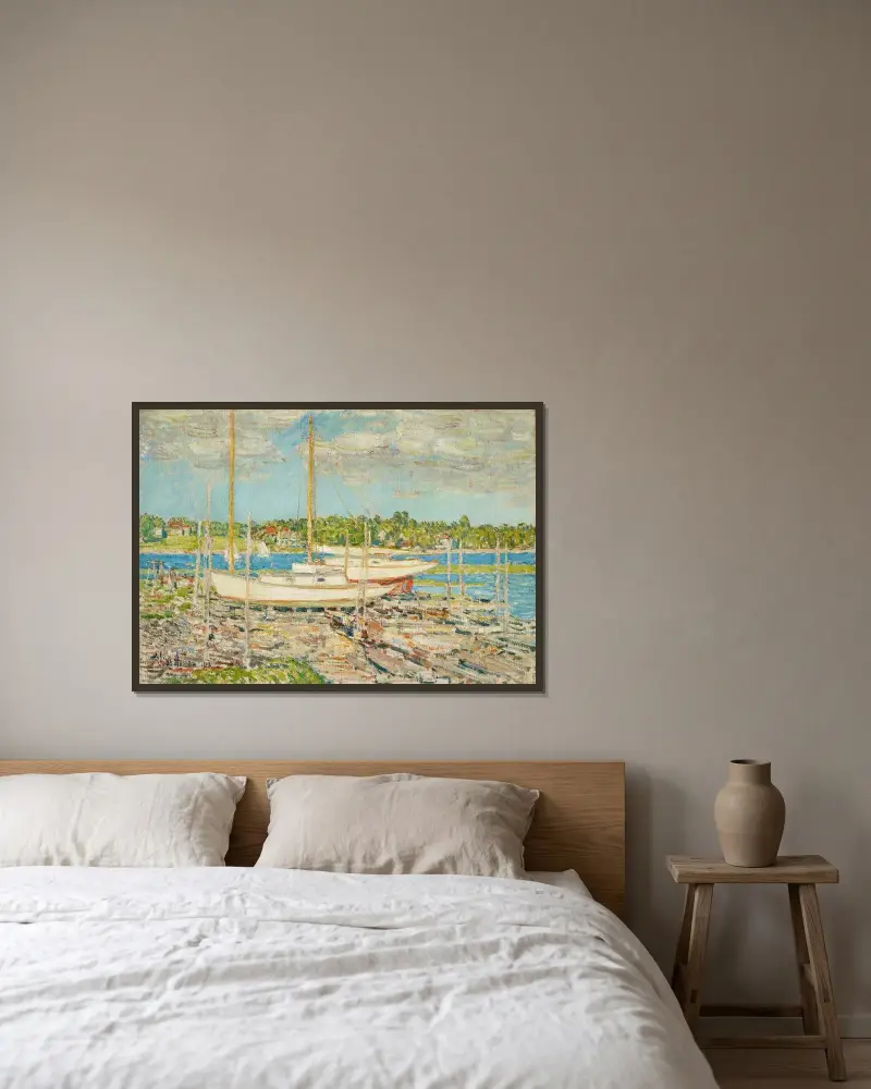Der Hafen von Childe Hassam gerahmt an einer Wand