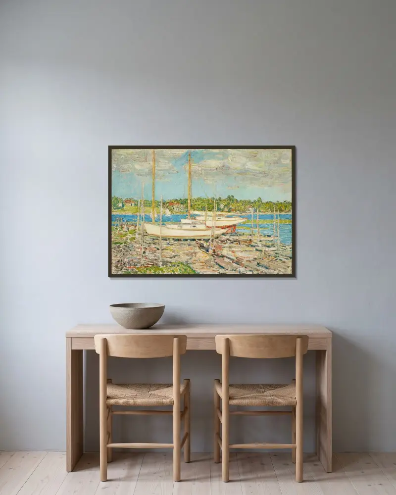 Der Hafen von Childe Hassam gerahmt an einer Wand