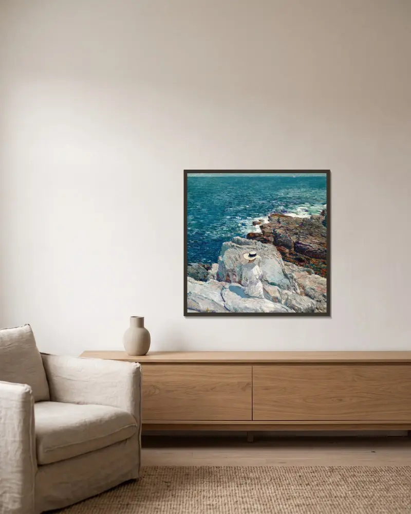 Die Südklippen, Appledore von Childe Hassam gerahmt an einer Wand