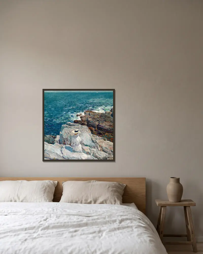 Die Südklippen, Appledore von Childe Hassam gerahmt an einer Wand
