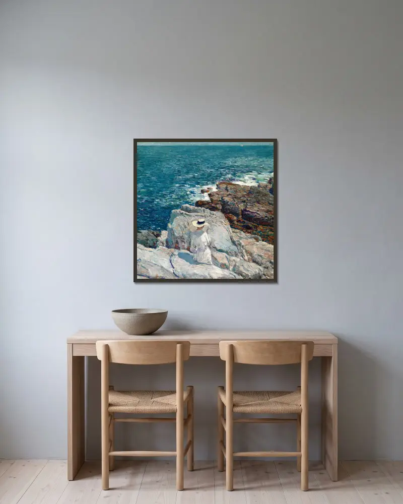 Die Südklippen, Appledore von Childe Hassam gerahmt an einer Wand