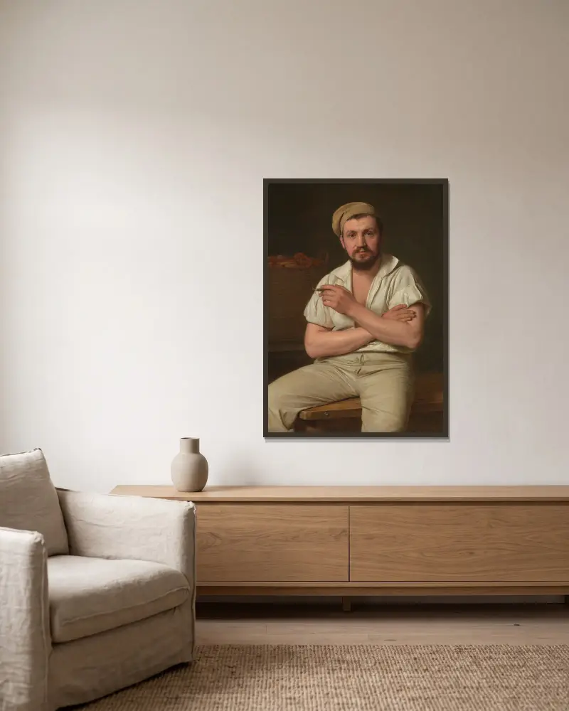 Bäckermeister P. Ryder von Christen Købke gerahmt an einer Wand