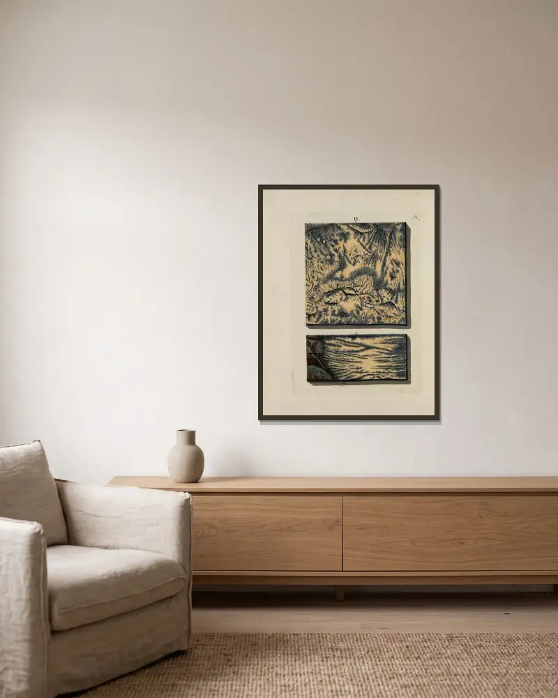 Afbeelding der marmor soorten Pl.051 av Jan Christiaan Sepp inramad på en vägg