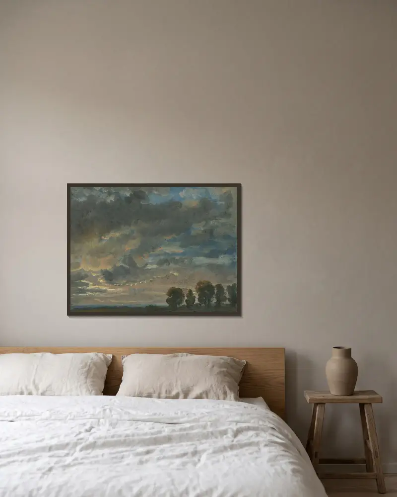 Abendwolken von Johan Christian Dahl gerahmt an einer Wand