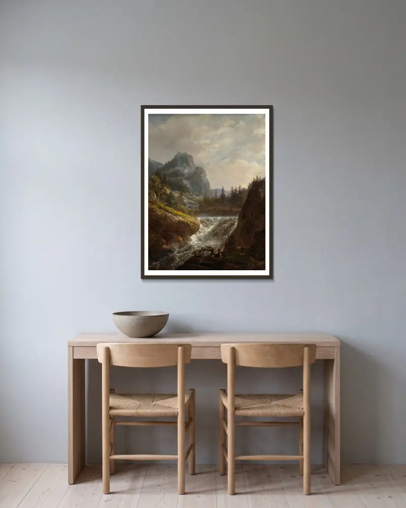 Norská krajina, Johan Christian Dahl v rámu na stěně