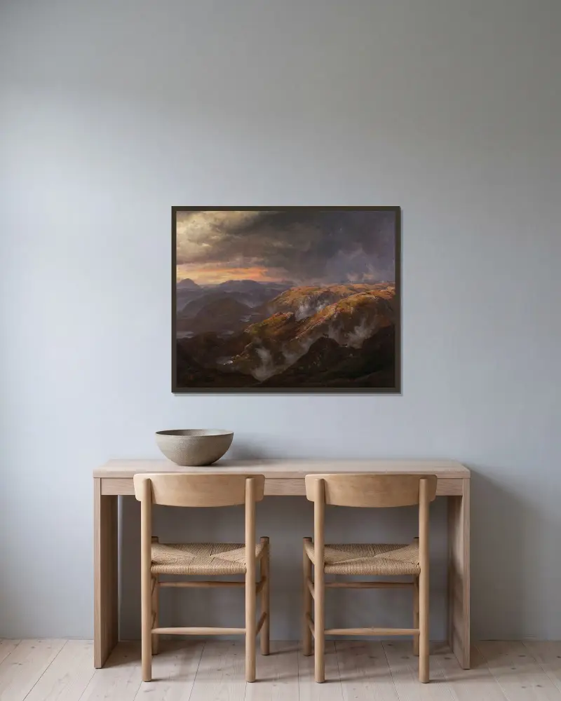 Utsikt från Lyshornet av Johan Christian Dahl inramad på en vägg