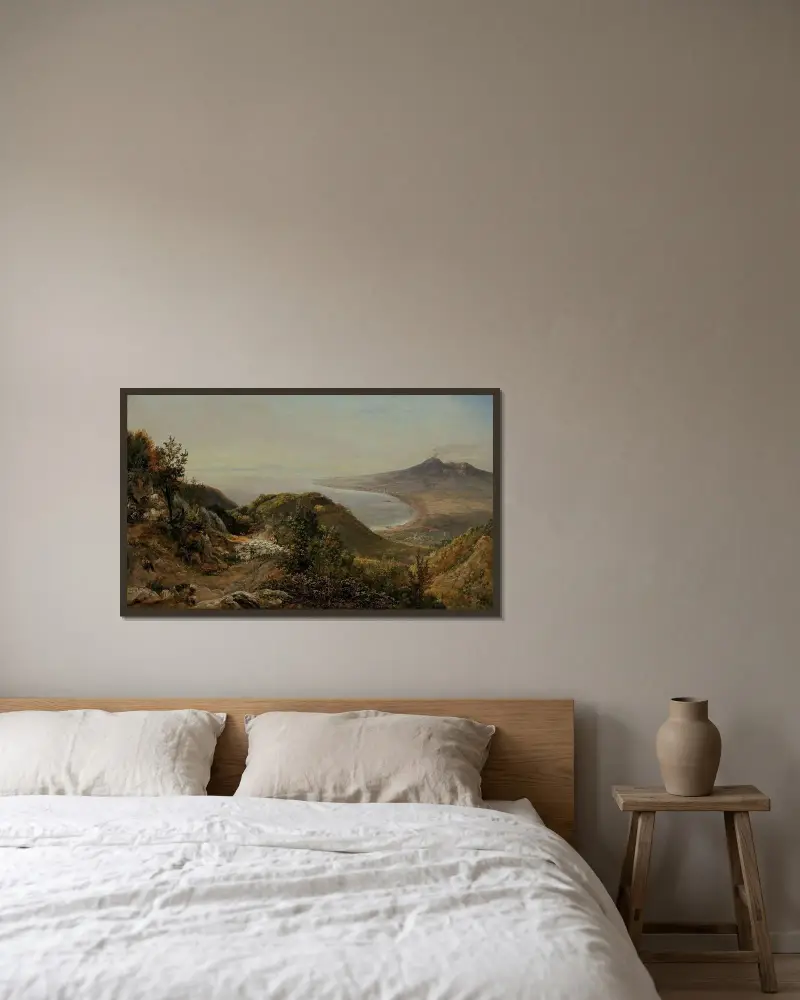 Blick von Pimonte von Johan Christian Dahl gerahmt an einer Wand