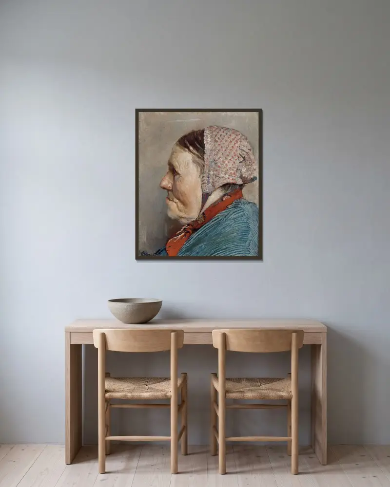 Ane Gaihede av Christian Krohg inramad på en vägg