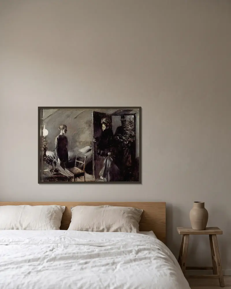 Weihnachten von Christian Krohg gerahmt an einer Wand
