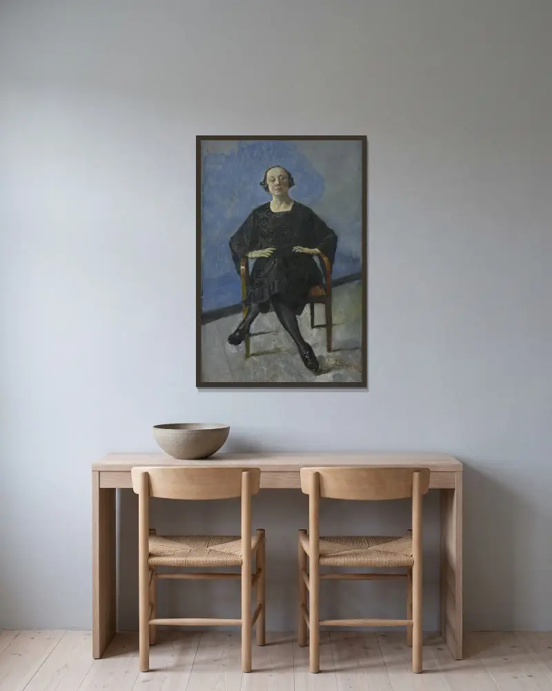 Naima Wifstrand, the Actress av Christian Krohg inramad på en vägg