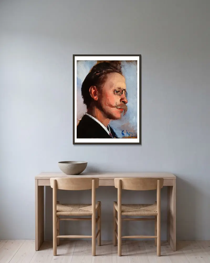 Otto Benzon von Christian Krohg gerahmt an einer Wand