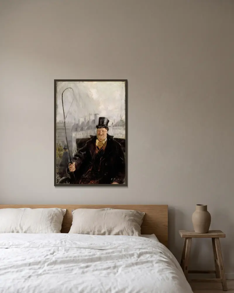 Parisian Coachman av Christian Krohg inramad på en vägg