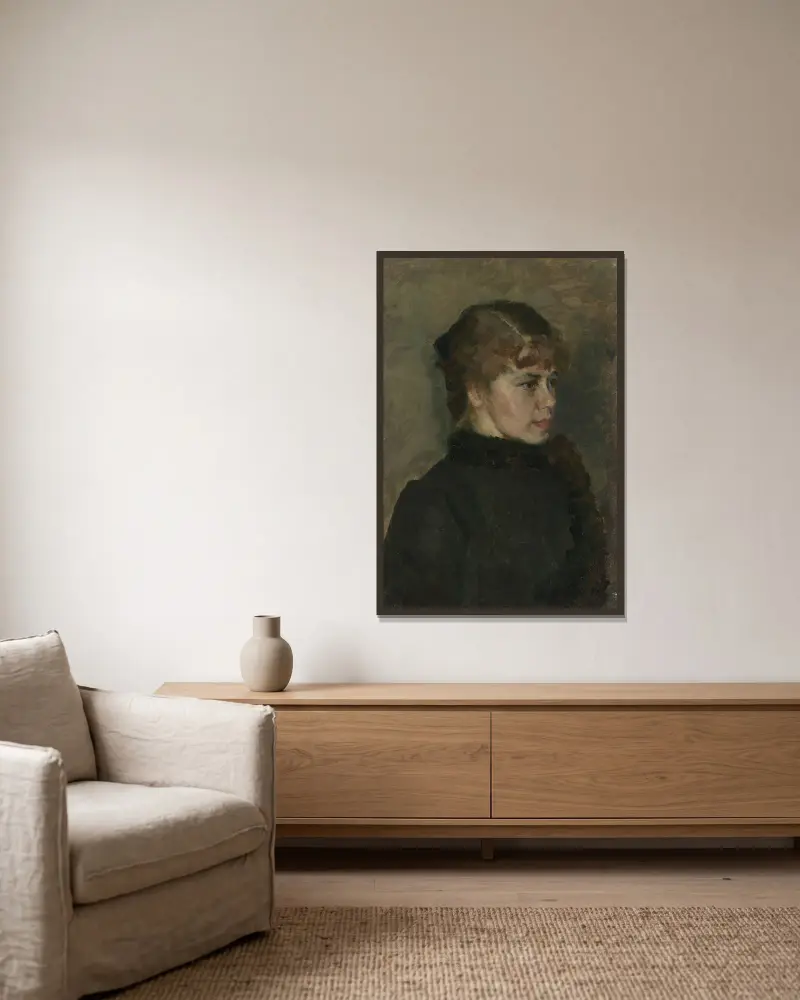 Junge Dame von Christian Krohg gerahmt an einer Wand
