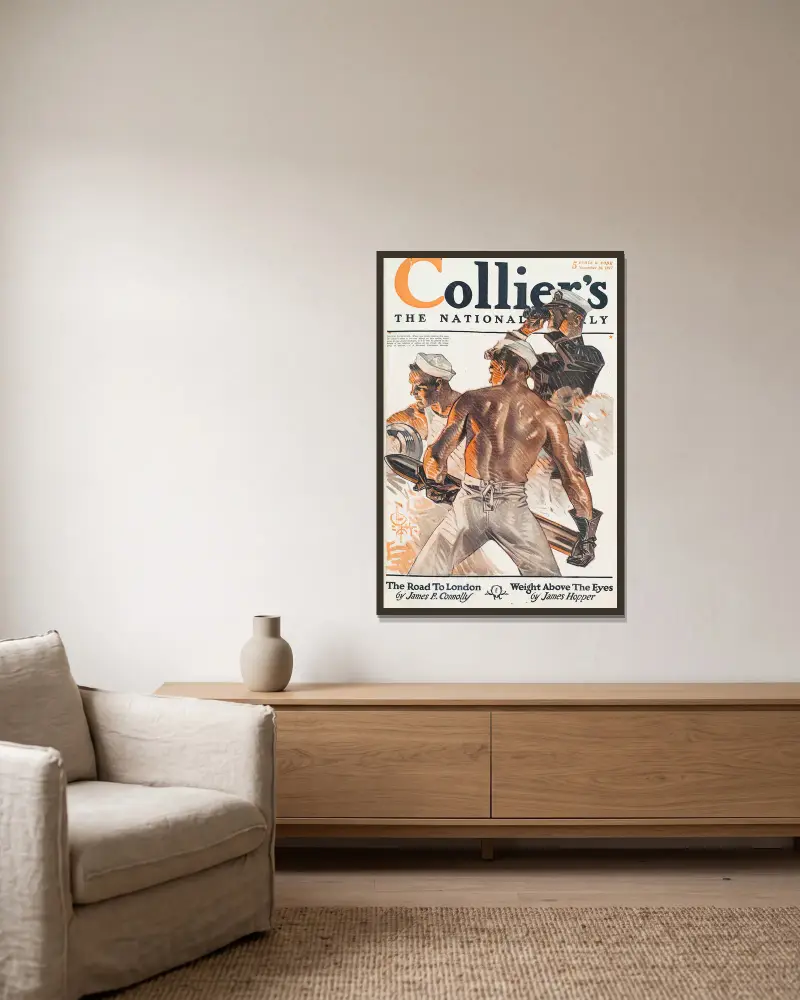 Colliers, Joseph Christian Leyendecker v rámu na stěně