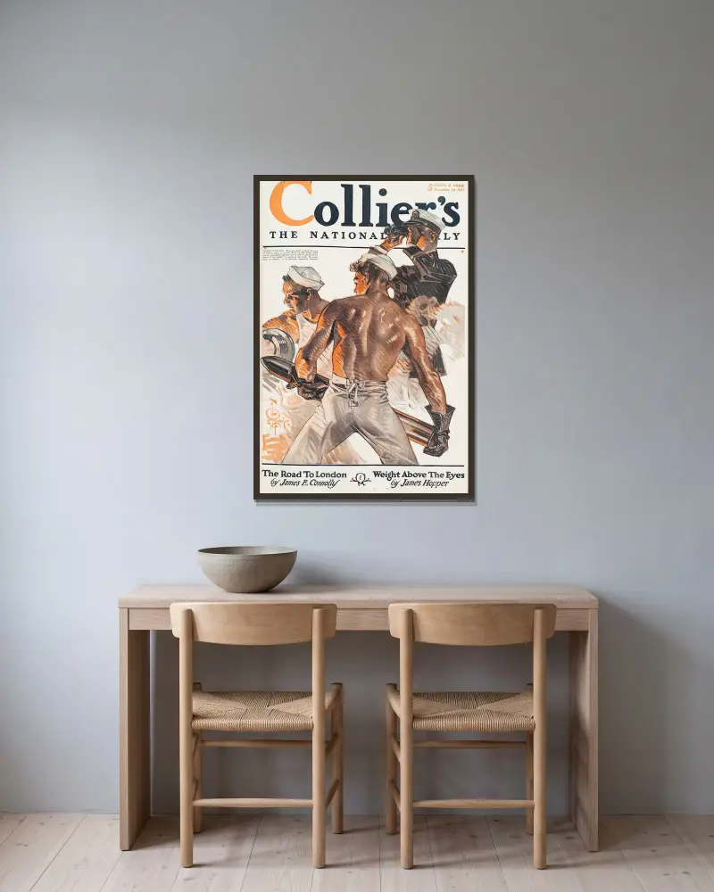 Colliers, Joseph Christian Leyendecker v rámu na stěně