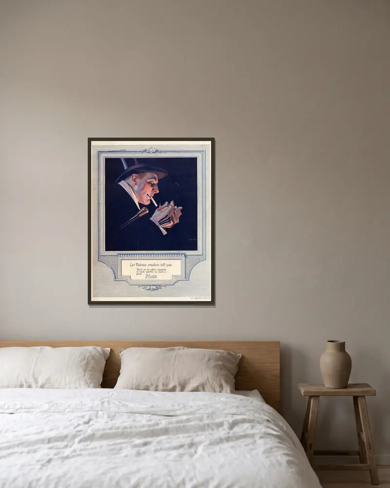 Fatima Cigarette, Joseph Christian Leyendecker v rámu na stěně