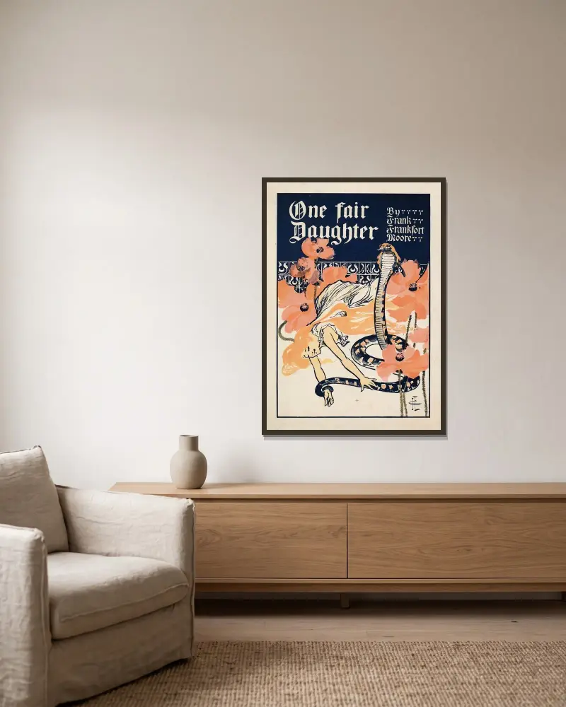 One fair daughter av Joseph Christian Leyendecker inramad på en vägg