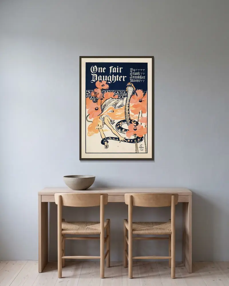 One fair daughter av Joseph Christian Leyendecker inramad på en vägg