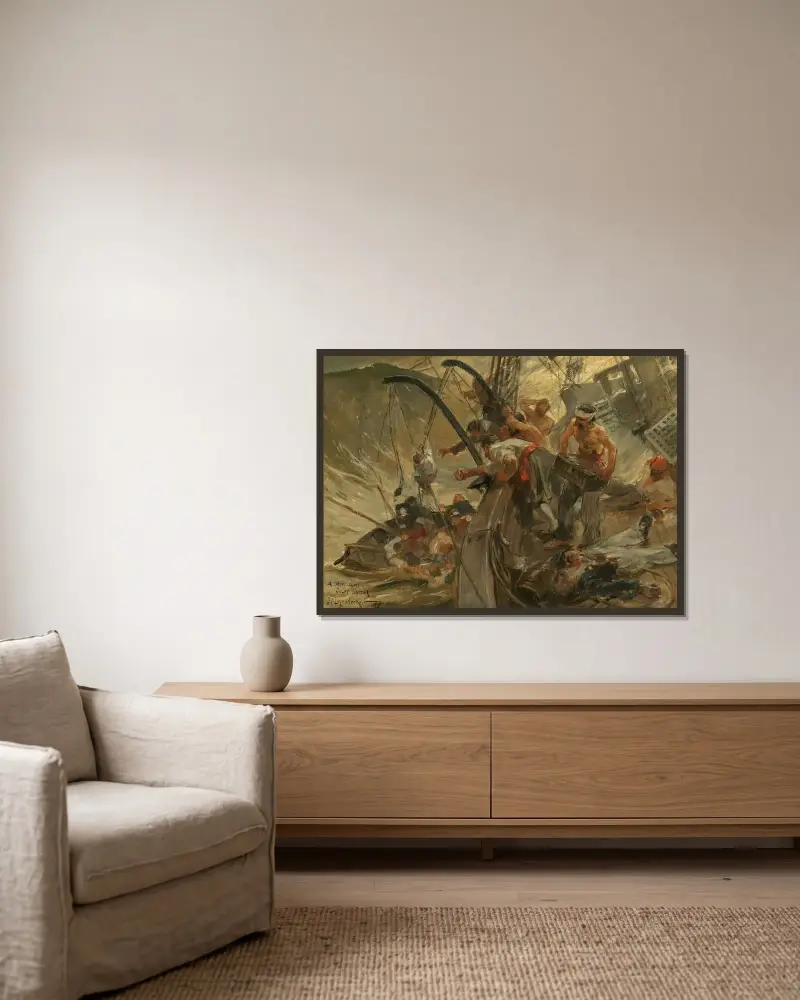 Pirates Load av Joseph Christian Leyendecker inramad på en vägg