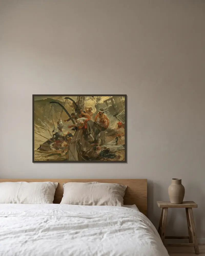 Pirates Load av Joseph Christian Leyendecker inramad på en vägg