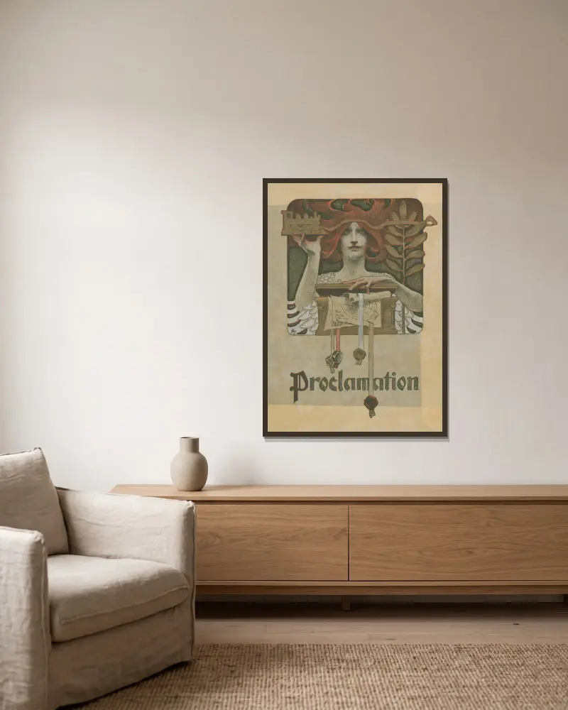 Proklamation, Joseph Christian Leyendecker v rámu na stěně