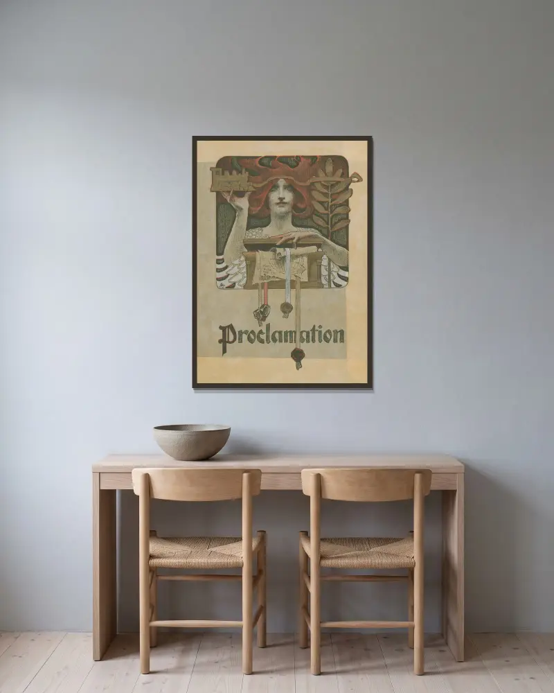Proklamation, Joseph Christian Leyendecker v rámu na stěně