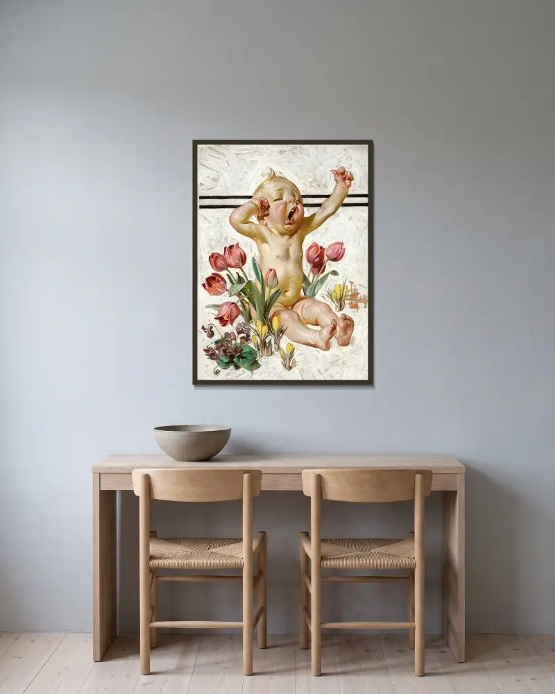 Våren har kommit av Joseph Christian Leyendecker inramad på en vägg