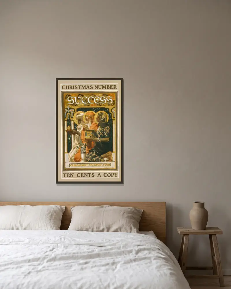 Success, julnummer av Joseph Christian Leyendecker inramad på en vägg