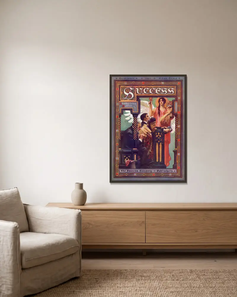 Success November 1901 Ten cents Thanksgiving Number av Joseph Christian Leyendecker inramad på en vägg