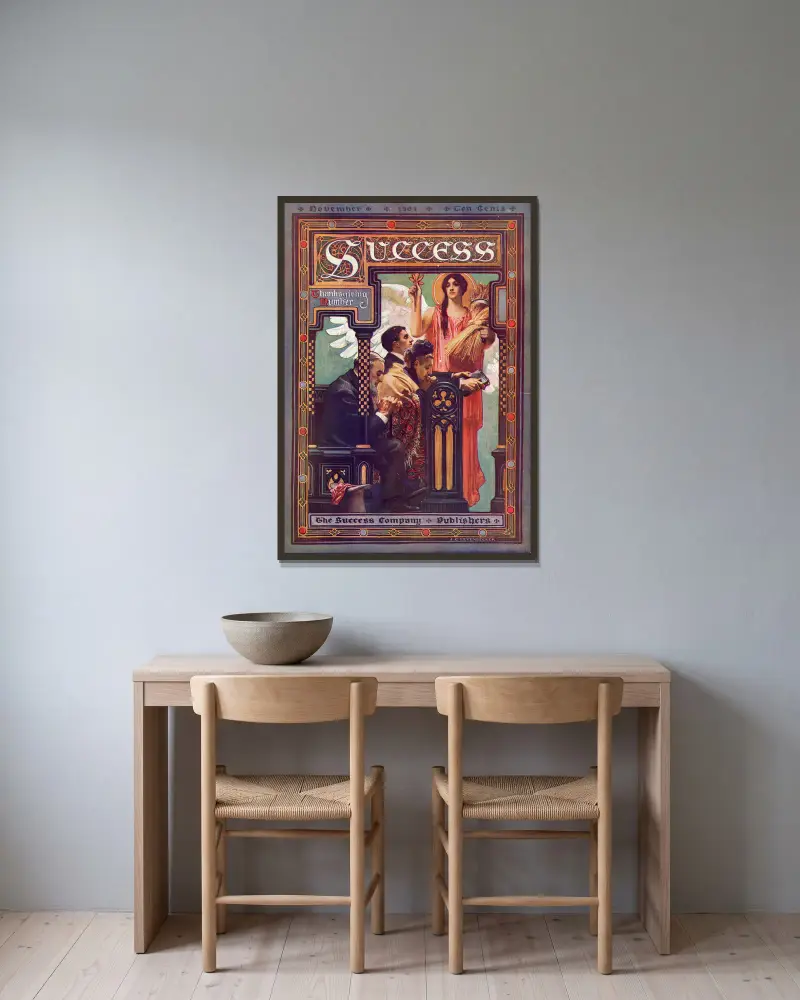 Success November 1901 Ten cents Thanksgiving Number av Joseph Christian Leyendecker inramad på en vägg