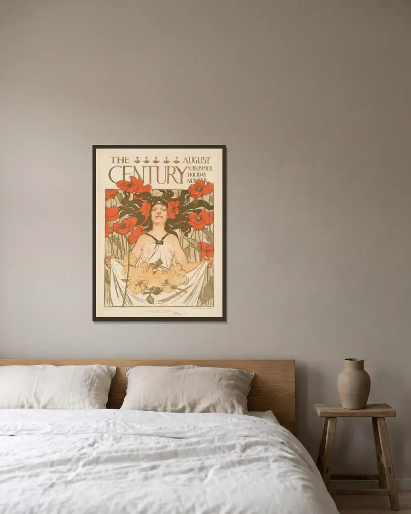 The century, August, midsummer holiday number av Joseph Christian Leyendecker inramad på en vägg