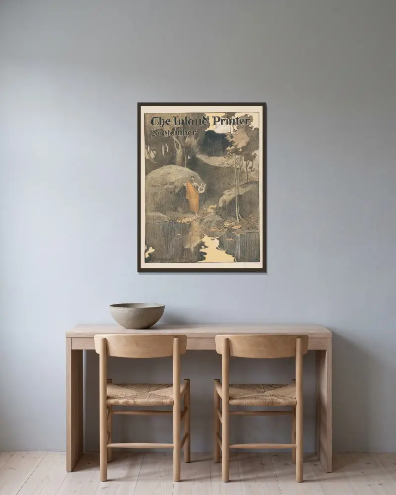 The Inland Printer September av Joseph Christian Leyendecker inramad på en vägg
