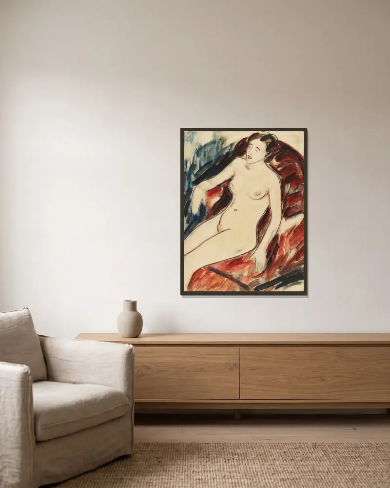 Akt von Christian Rohlfs gerahmt an einer Wand