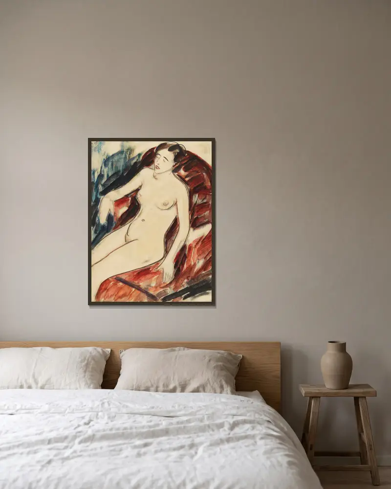 Akt von Christian Rohlfs gerahmt an einer Wand