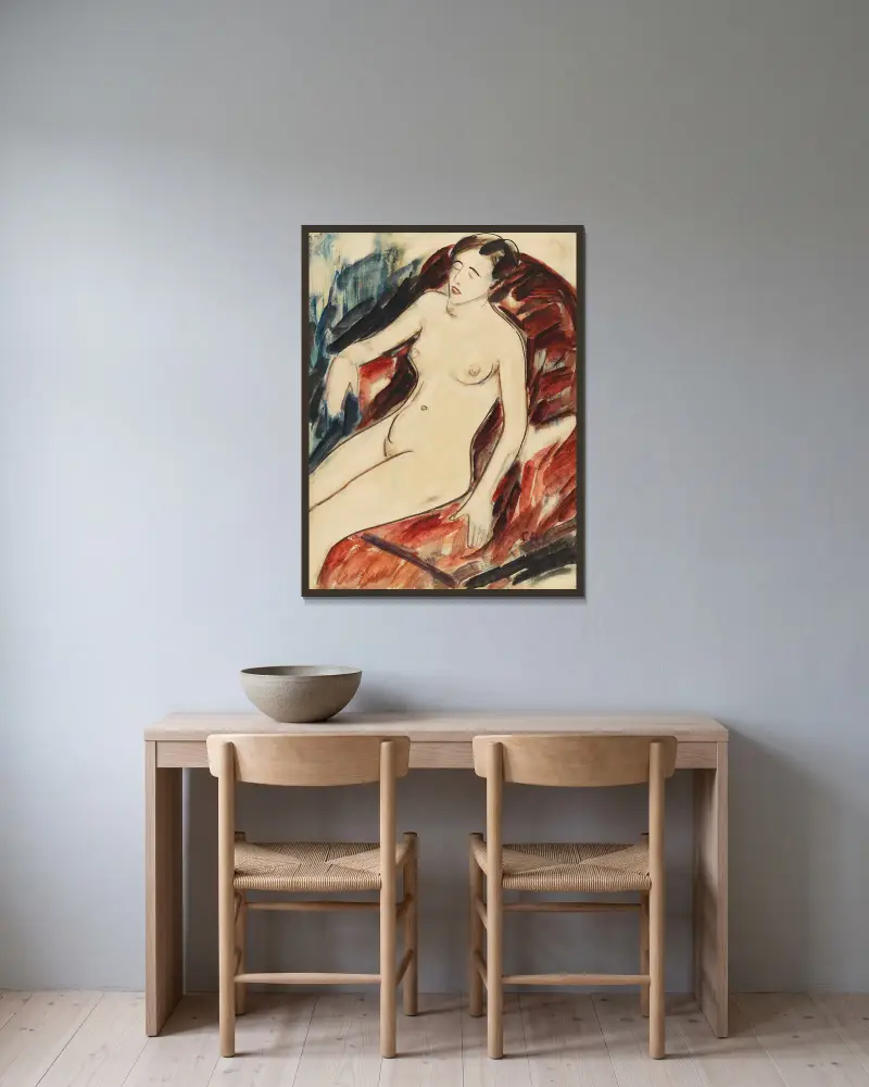 Akt von Christian Rohlfs gerahmt an einer Wand