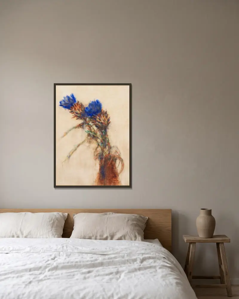 Kronärtskocksblommor av Christian Rohlfs inramad på en vägg