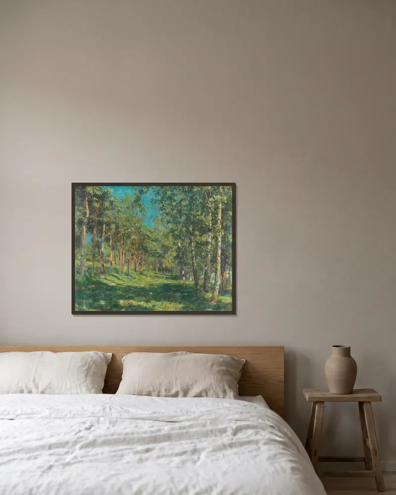 Wald, 1900 von Christian Rohlfs gerahmt an einer Wand