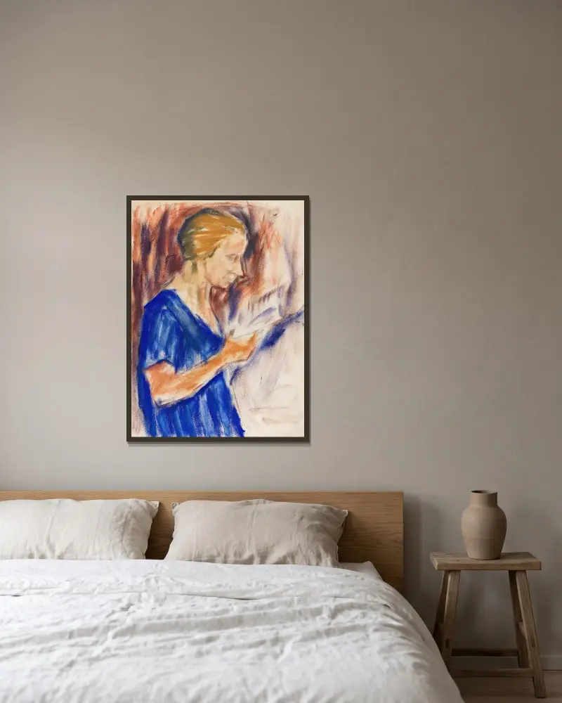 Helene Rohlfs av Christian Rohlfs inramad på en vägg