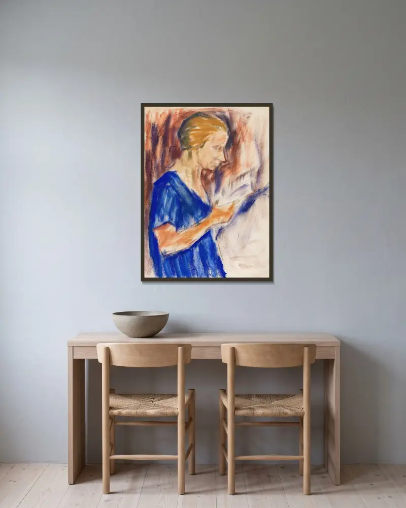 Helene Rohlfs av Christian Rohlfs inramad på en vägg