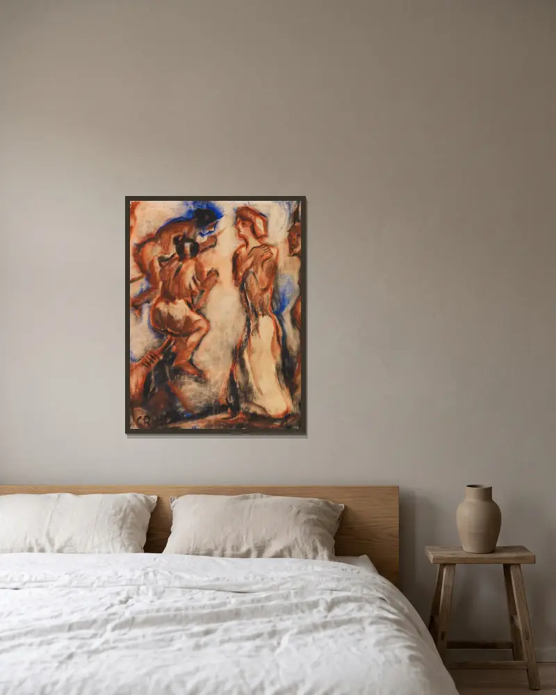 Hexenritt von Christian Rohlfs gerahmt an einer Wand