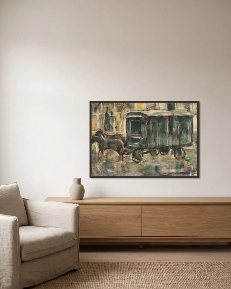 Möbelwagen von Christian Rohlfs gerahmt an einer Wand
