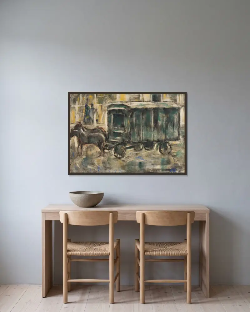 Möbelwagen von Christian Rohlfs gerahmt an einer Wand