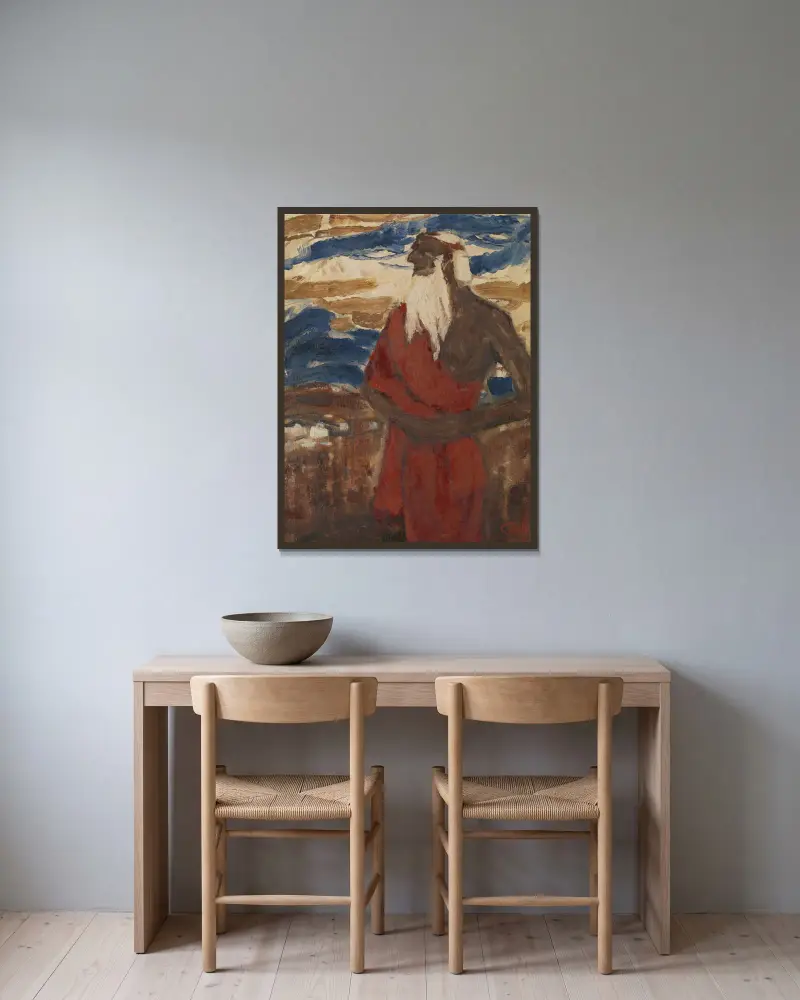 Moses sieht das Gelobte Land von Christian Rohlfs gerahmt an einer Wand