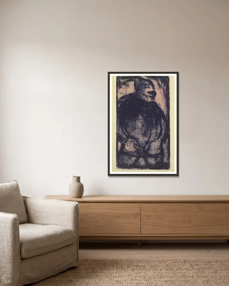 Stehender Mann von Christian Rohlfs gerahmt an einer Wand