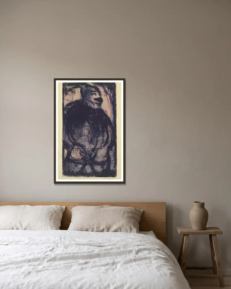 Stehender Mann von Christian Rohlfs gerahmt an einer Wand